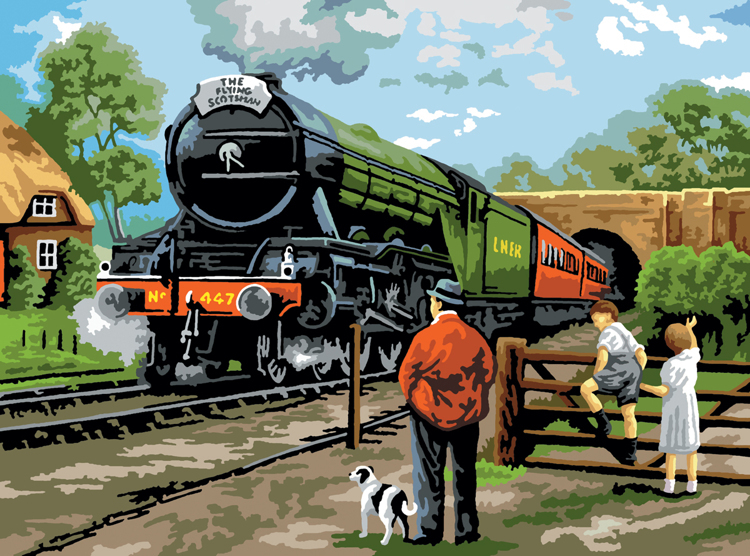Painting by numbers STEAM TRAIN