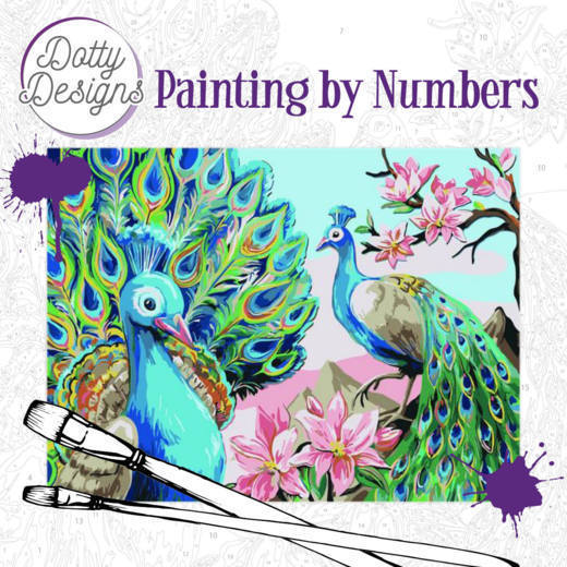 Dotty Design Painting by Numbers - Peacock