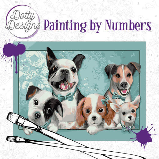 Dotty Design Painting by Numbers - Dogs