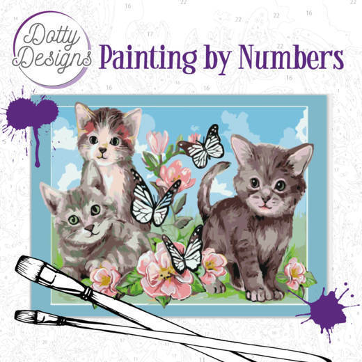 Dotty Design Painting by Numbers - Cats