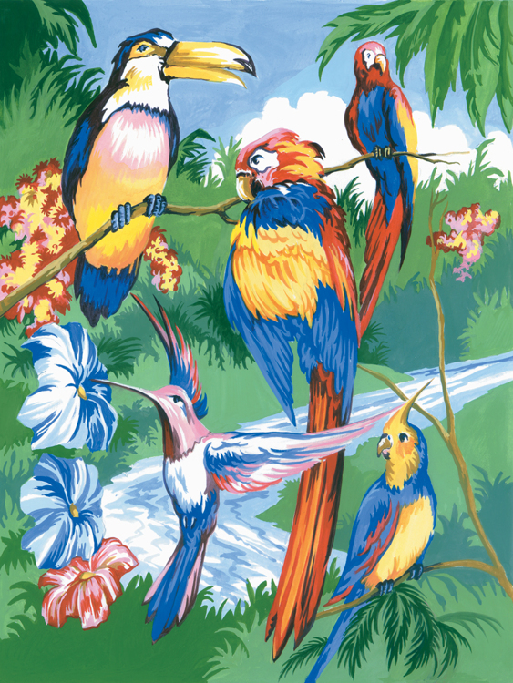 Painting by numbers TROPICAL BIRDS