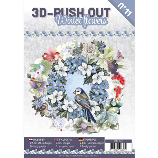 3D Push Out Book Winter Flowers