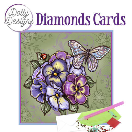 Dotty Designs Diamond Cards - Purple Flowers