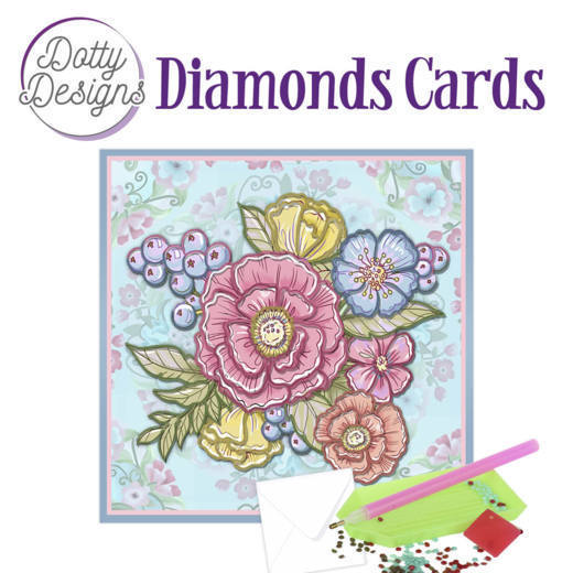 Dotty Designs Diamond Cards - Pastel Flowers