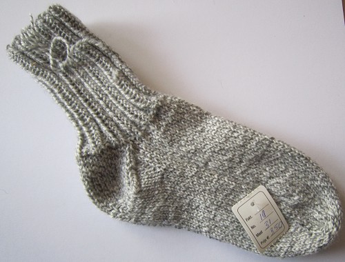 Handgebreide sokken maat 31 Grijs gemeleerd
